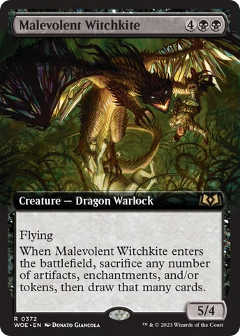 Malevolent Witchkite (Extended Art) [Wilds of Eldraine]