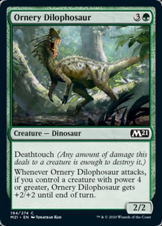 Ornery Dilophosaur [Core Set 2021]